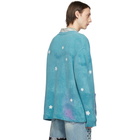 Amiri Blue Ombre Star Patchwork Cardigan