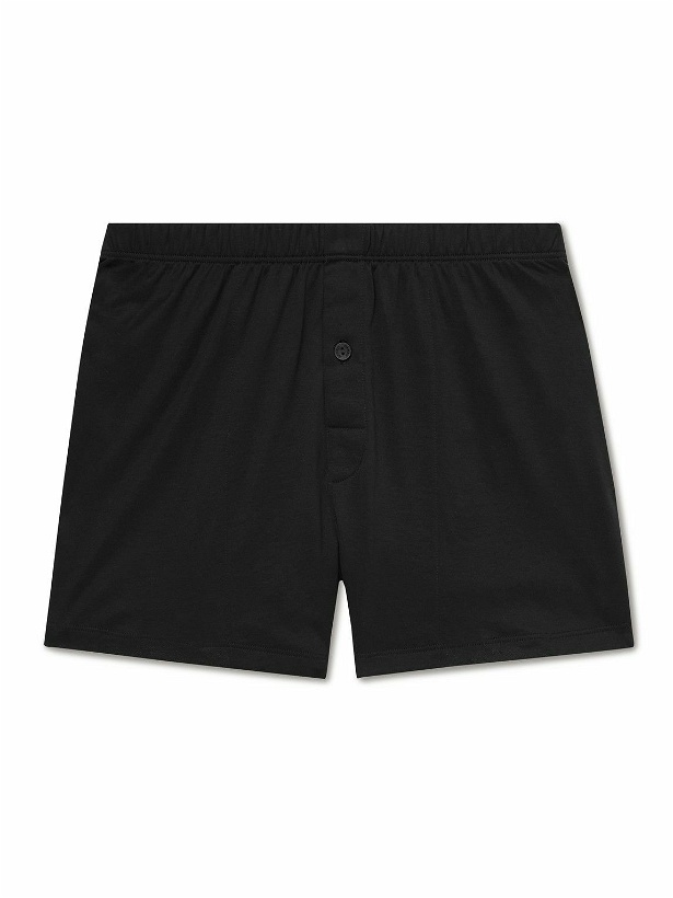 Photo: Hanro - Mercerised Cotton Boxer Shorts - Black