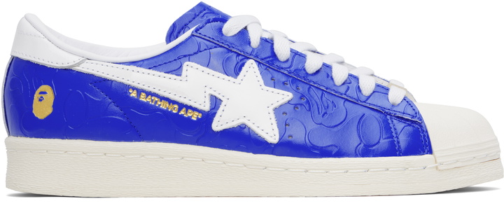 Photo: BAPE Blue & White adidas Originals Edition SSTR Sneakers