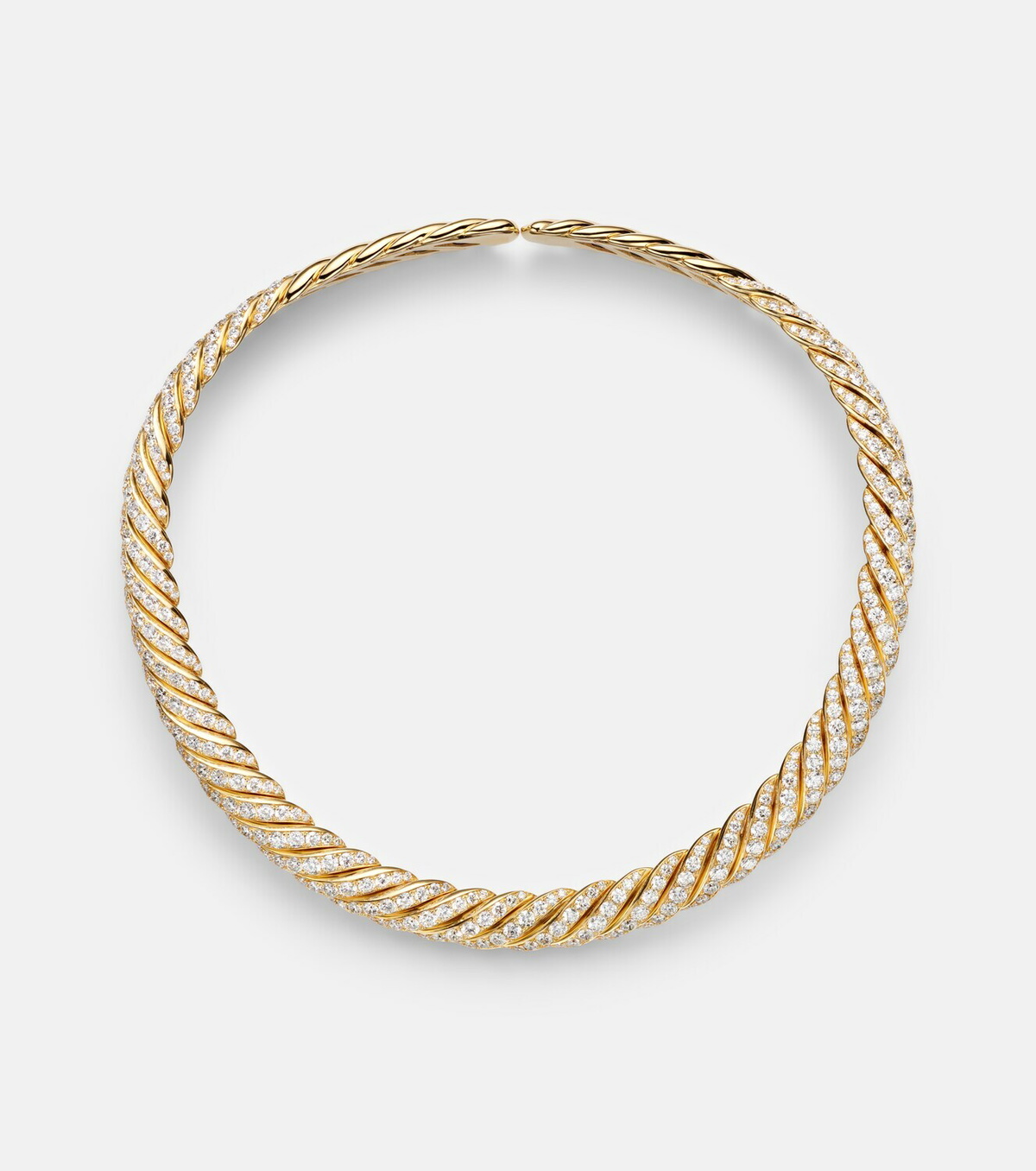 David Yurman Sculpted Cable 18kt gold necklace with diamonds