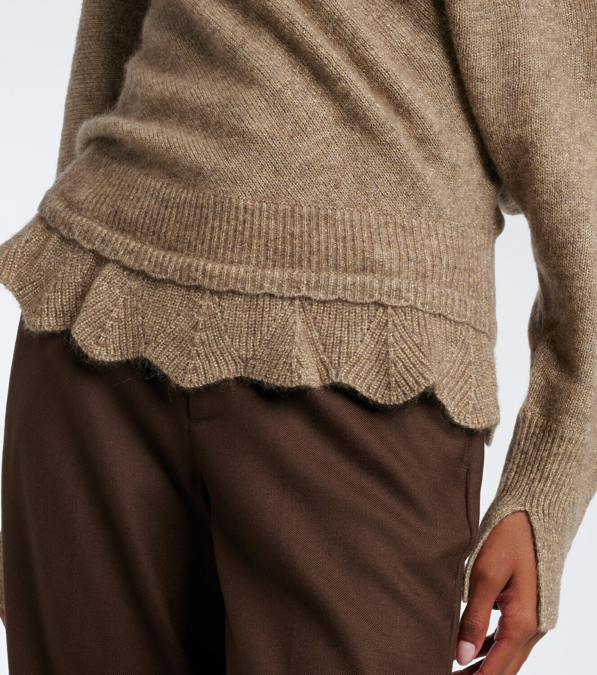 Xu Zhi Ruffled asymmetric sweater
