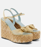 Valentino Garavani Cœur Royal leather espadrille wedges