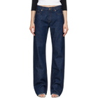 Casablanca Navy Selvedge Embroidered Laurel Jeans