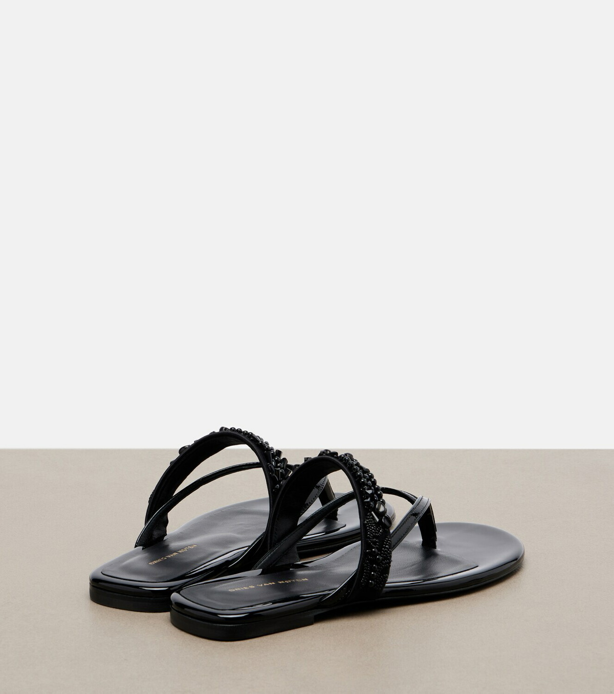Dries Van Noten Embellished patent leather thong sandals