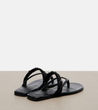 Dries Van Noten Embellished patent leather thong sandals