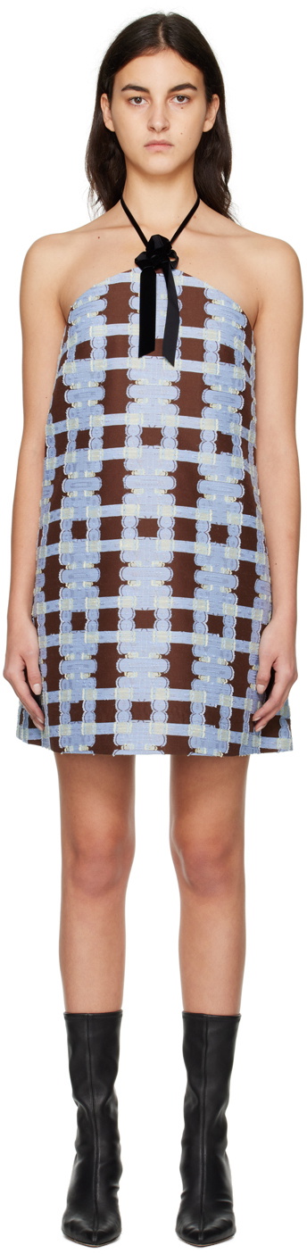 MINJUKIM Brown Halter Minidress
