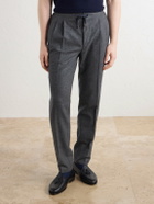 De Petrillo - Straight-Leg Wool and Cashmere-Blend Drawstring Suit Trousers - Gray