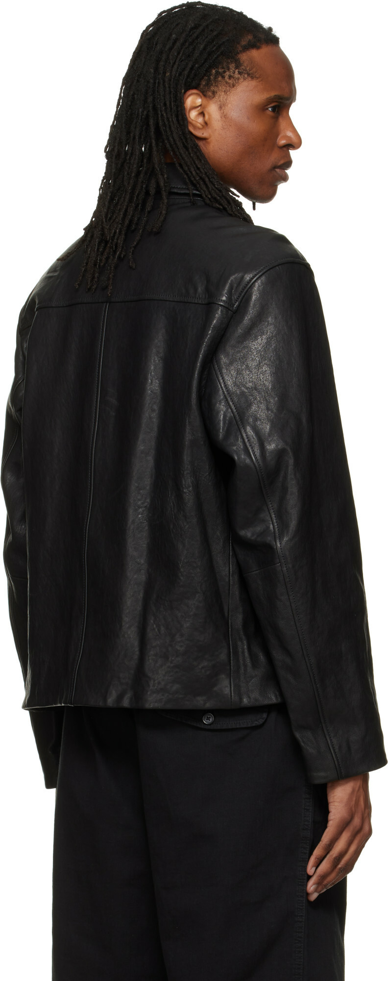 Hugo Black Regular-Fit Nappa Leather Jacket
