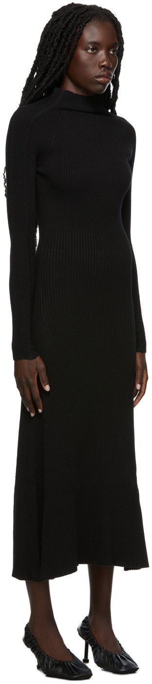 Olēnich Black Cut-Out Turtleneck Dress