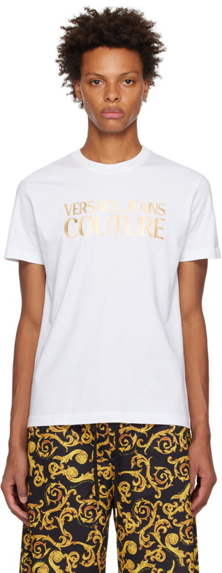 Photo: Versace Jeans Couture White & Gold Printed T-Shirt