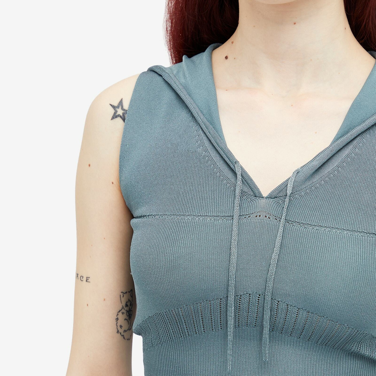Peachy Den Women's Elsa Knit Hoodie in Petrol