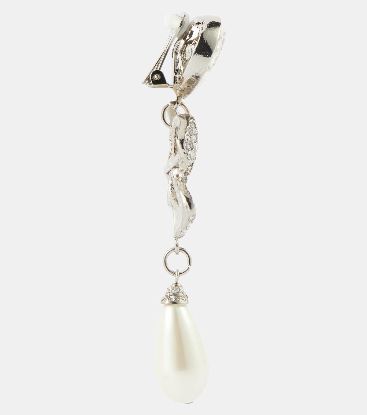 Alessandra Rich Bow-detail embellished drop earrings
