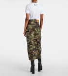 Vetements Camouflage cotton cargo midi skirt