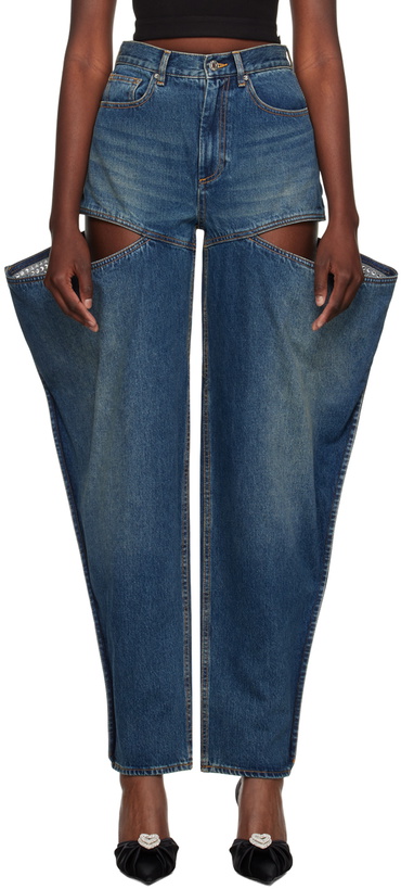 Photo: AREA Blue Cutout Jeans