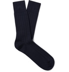 John Smedley - Omega Merino Wool-Blend Socks - Blue