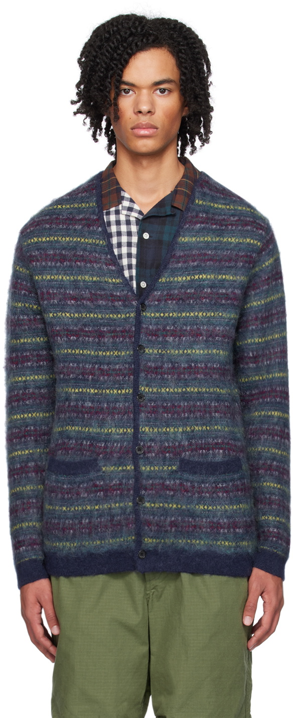 BEAMS PLUS Navy Fair Isle Cardigan Beams Plus