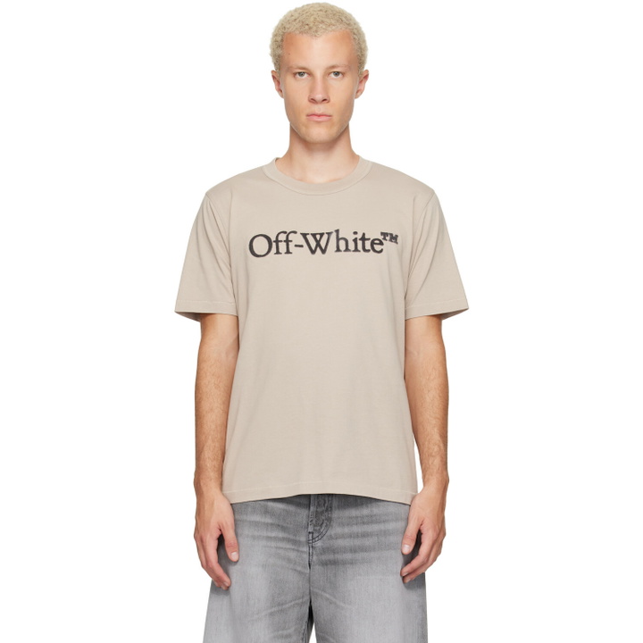 Photo: Off-White Beige Big Bookish Regular T-shirt