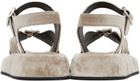 The Row Beige Velvet Geri Flat Sandals