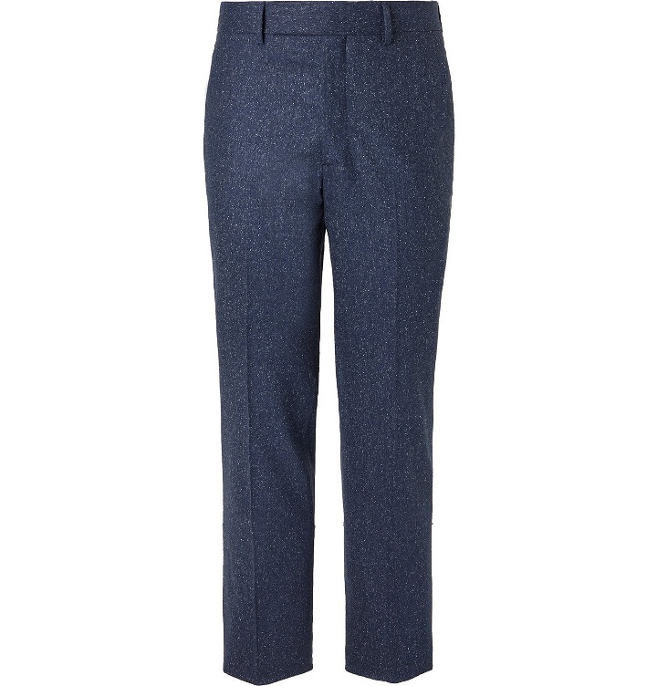 Photo: Gabriela Hearst - Ernest Slim-Fit Flecked Stretch Wool and Silk-Blend Suit Trousers - Blue
