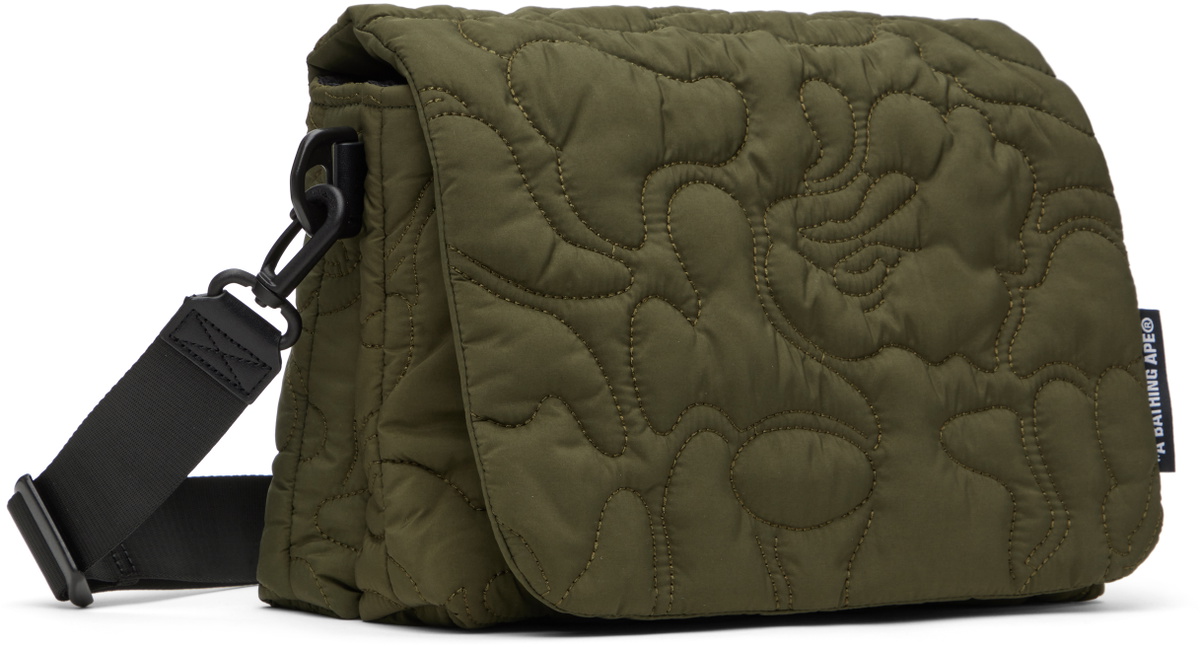 BAPE Green Line Camo Quilted M Bag