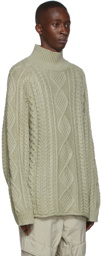 Essentials Green Cable Knit Turtleneck