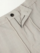 Slowear - Straight-Leg Pleated Virgin Wool, Silk and Linen-Blend Trousers - Neutrals