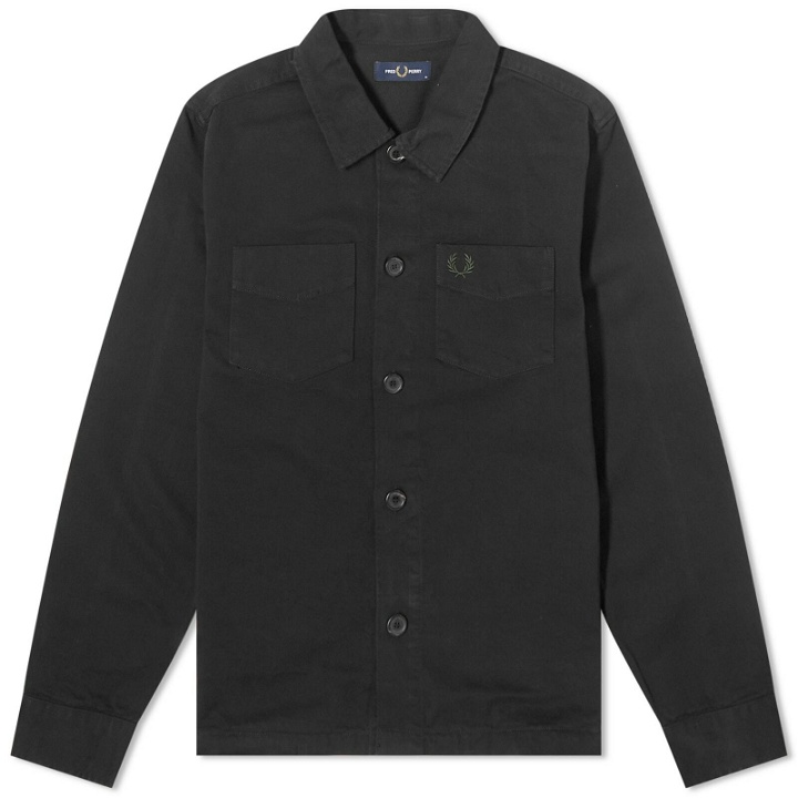 Photo: Fred Perry Men's Twill Overshirt in Black