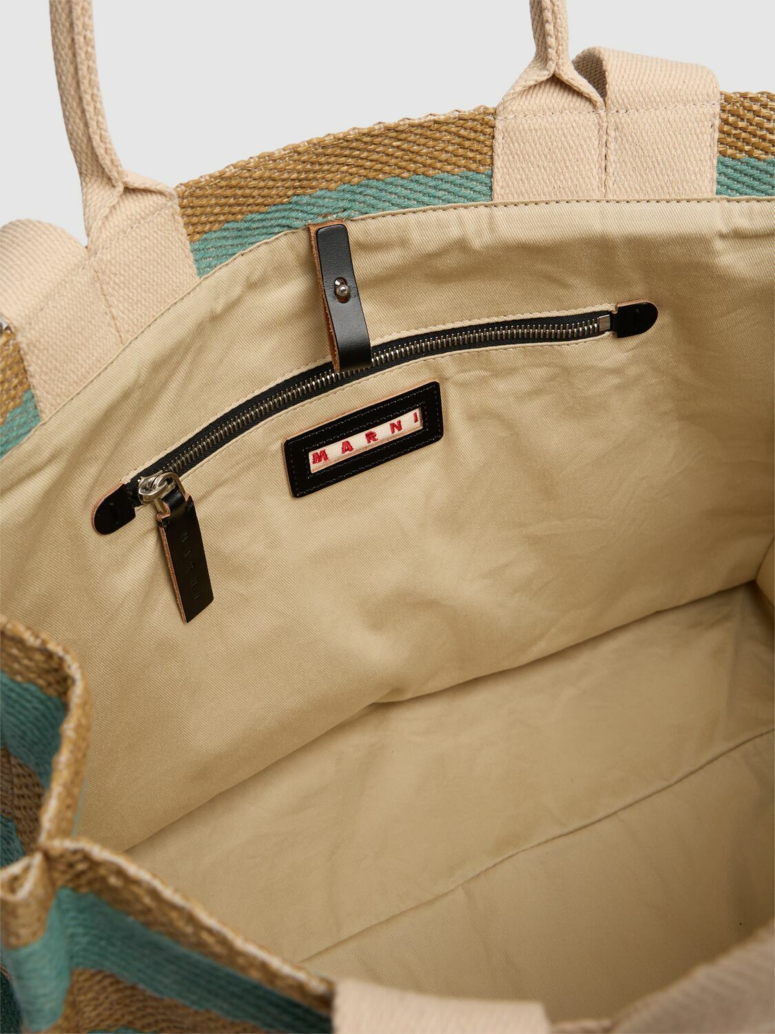 トートバッグ Marni Large Raffia Effect Fabric Tote Bag Large Tote in natural-coloured raffia-effect fabric | Marni