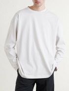 ATON - Suvin Cotton Long-Sleeved T-Shirt - White