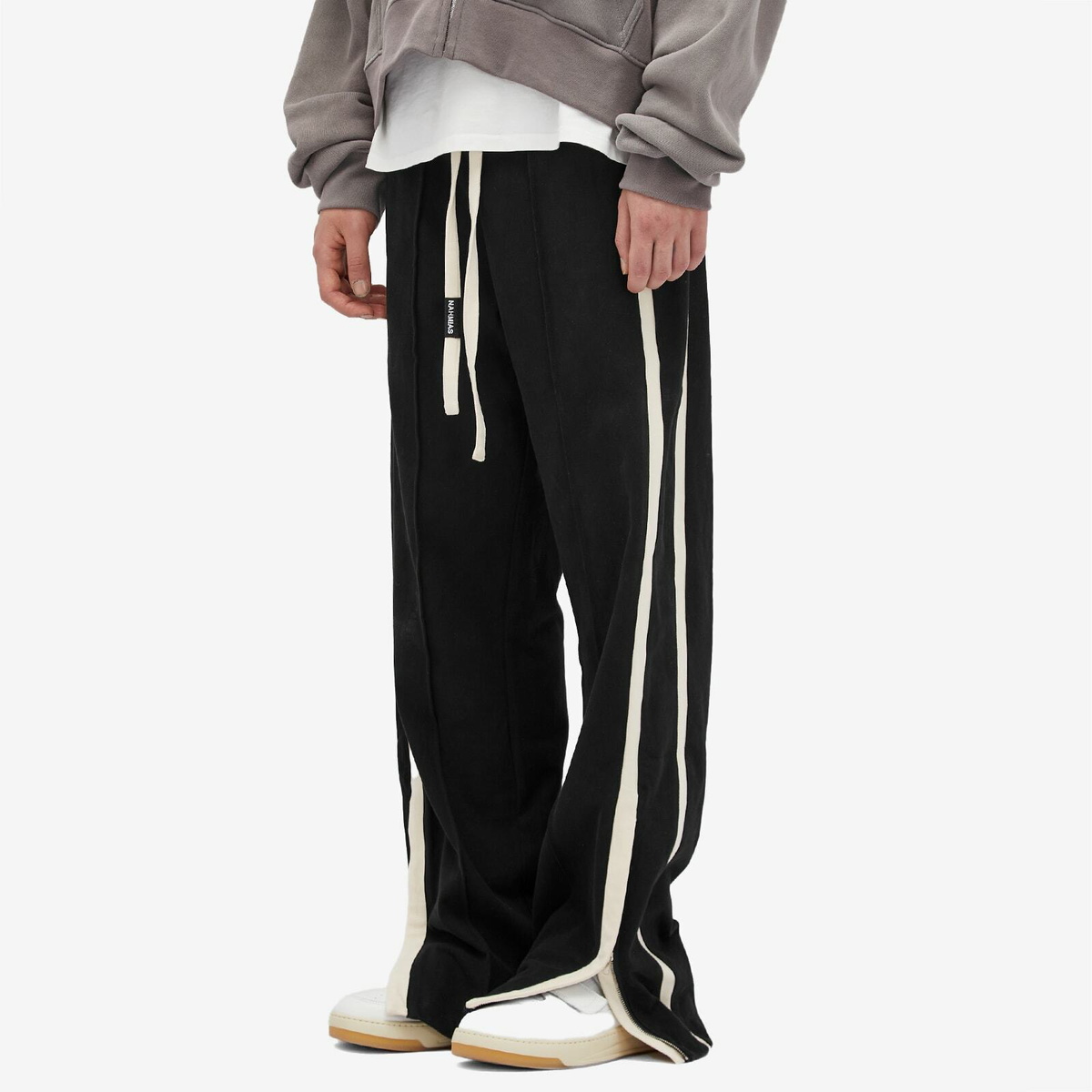 Nahmias Men's Heavy Cotton Track Pants in Black