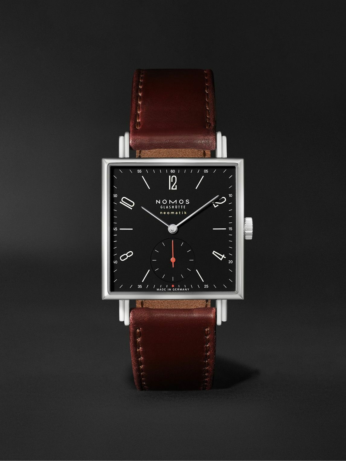 Photo: NOMOS Glashütte - Tetra Neomatik 39 Automatic 46mm Stainless Steel and Leather Watch, Ref. No. 421.S4