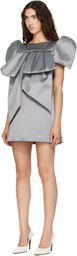 VAQUERA Gray Satin Bow Minidress