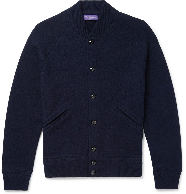 Photo: Ralph Lauren Purple Label - Slim-Fit Wool and Cashmere-Blend Bomber Jacket - Men - Navy