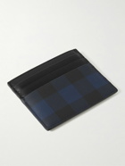 Burberry - Leather-Trimmed Checked Coated-Canvas Cardholder