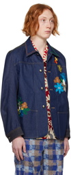 Andersson Bell Blue Flower Chore Denim Jacket