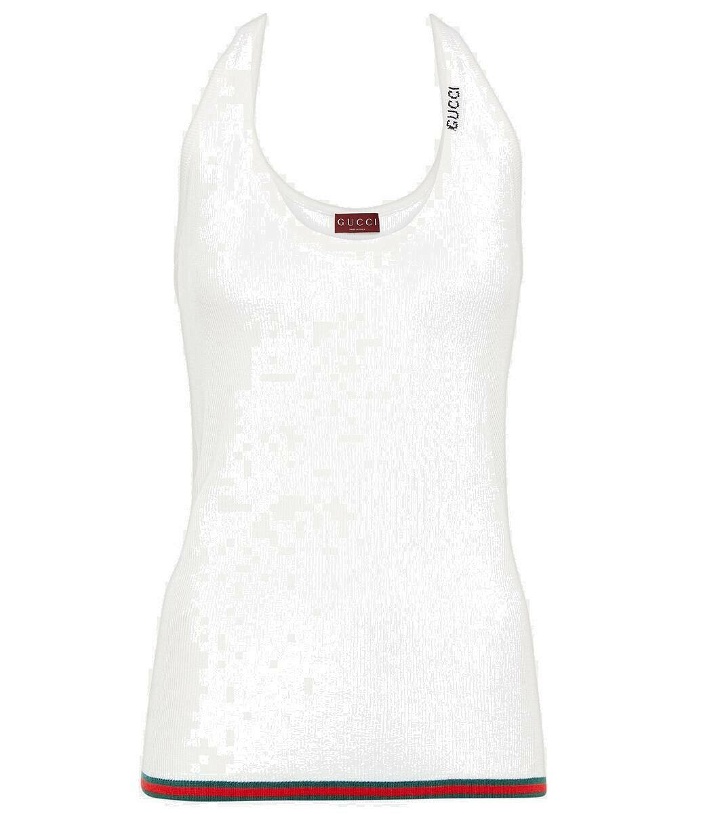 Photo: Gucci Ribbed-knit cashmere and silk tank top
