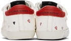 Golden Goose Baby White & Red School Sneakers