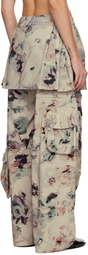 Collina Strada Beige Lawn Skirt Cargo Pants