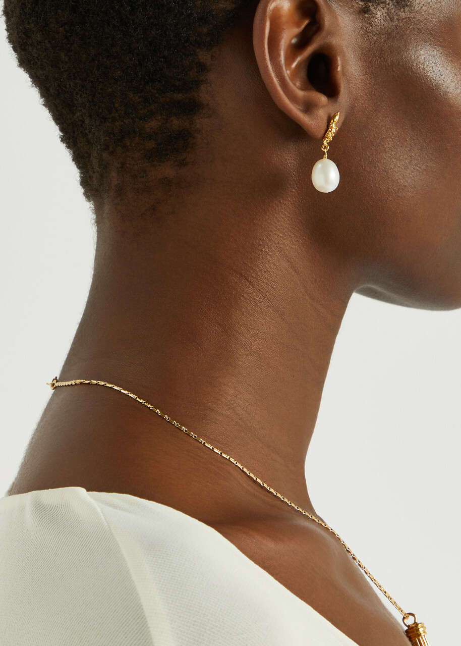 Alighieri Lustre Of The Moon 24kt Gold-plated Drop Earrings, Earrings - One Size