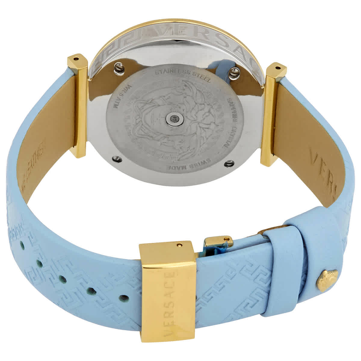New Versace Ladies Blue Quartz Watch Versace Blue Dial Quartz Women Watch - VE6F00223 - At JUST  main image 2