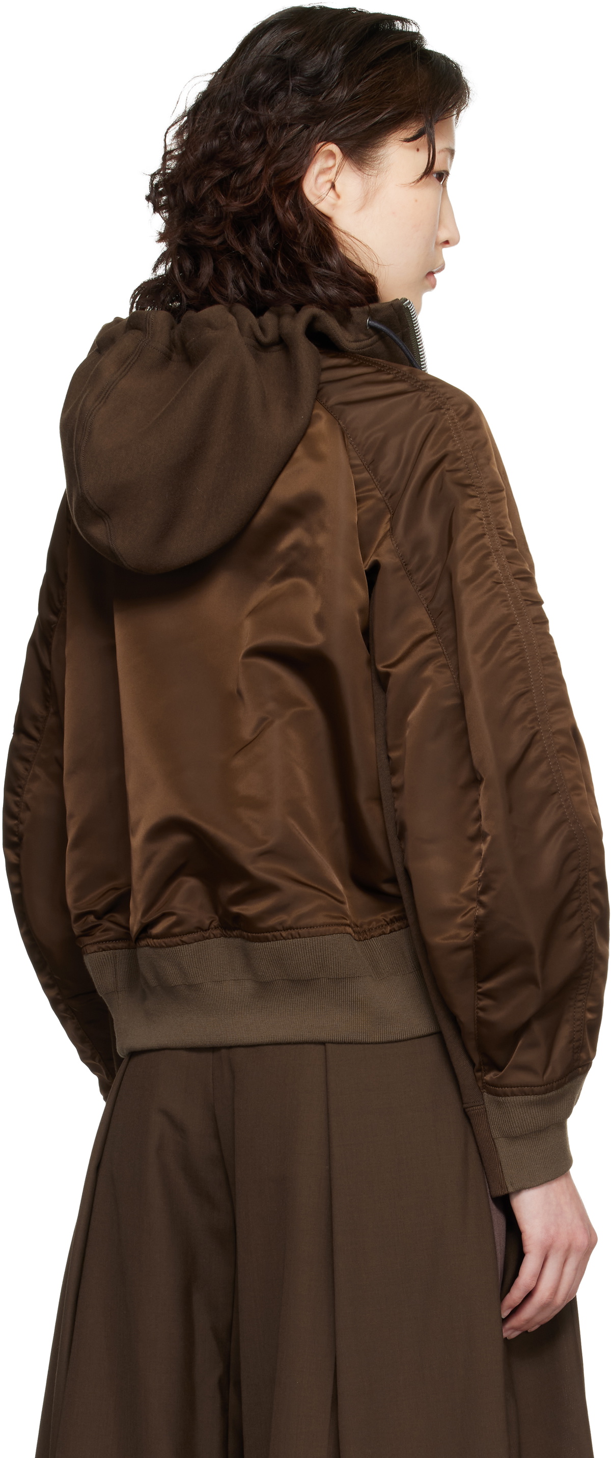 sacai Brown Sponge Sweat Hoodie