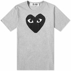 Comme des Garçons Play Men's Heart Logo T-Shirt in Grey/Black