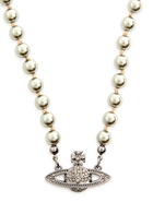 Vivienne Westwood Mini Bas Relief orb Faux Pearl Necklace - Grey - One Size
