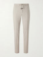 Slowear - Straight-Leg Pleated Virgin Wool, Silk and Linen-Blend Trousers - Neutrals