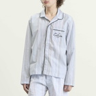 Calvin Klein Men's Poplin Script Button Down Pyjama Top in Crest Stripe/Ice Castle