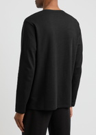 Boss Logo Waffle-knit Cotton-blend Pyjama top Black