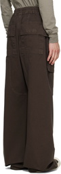 Rick Owens DRKSHDW Brown Tower Creatch Wide Cargo Pants