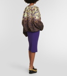 Dries Van Noten Hannett draped floral cotton sweatshirt