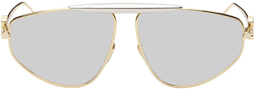 LOEWE Gold & Silver Spoiler New Aviator Sunglasses Loewe
