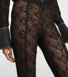 Ganni High-rise lace flared pants